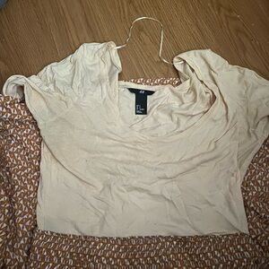 H&M Beige Short Sleeve Women's Top